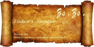 Zsubori Zsombor névjegykártya